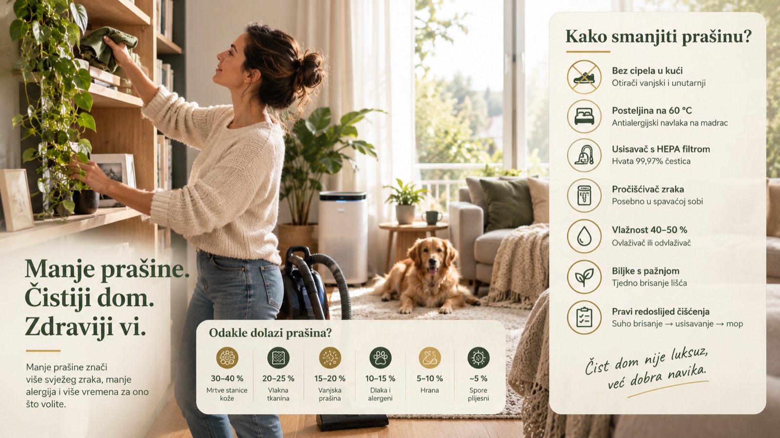 Kako smanjiti prašinu u domu i poboljšati kvalitetu zraka?
